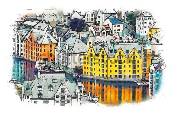 Charming Apartment In Alesund Center With Free Parking Exterior photo